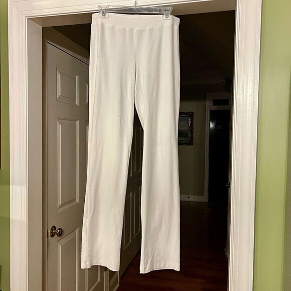 Eileen Fisher Full Length Off White Washable Stretch Crepe Pant Sz XS 34" Inseam - Picture 1 of 2
